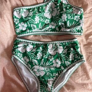 Green Floral Bikini Set